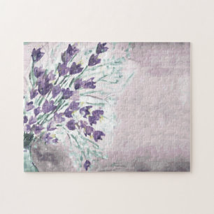 Aquarell-Schmutzhintergrund mit Glocken Puzzle