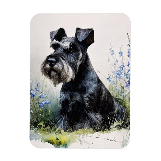 Aquarell-Schnauzer Flexibel Magnet (Vertikal)