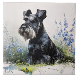 Aquarell-Schnauzer Fliese