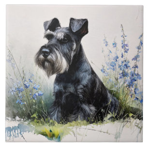 Aquarell-Schnauzer Fliese
