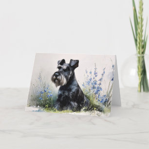 Aquarell-Schnauzer Karte