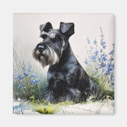 Aquarell-Schnauzer Magnet (Vorne)
