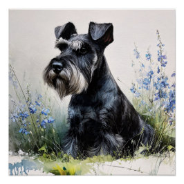 Aquarell-Schnauzer Poster