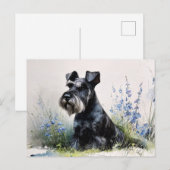 Aquarell-Schnauzer Postkarte (Vorne/Hinten)