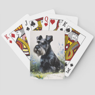 Aquarell-Schnauzer Spielkarten