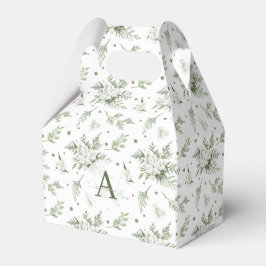 Aquarell Schneebeere Weißer Zedernzweig Weihnachte Geschenkschachtel