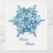 Aquarell-Schneeflocke Weinetikett (Einzelnes Label)