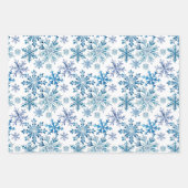 Aquarell-Schneeflocken-Muster Geschenkpapier Set (Vorderseite 3)