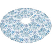 Aquarell-Schneeflocken-Muster Polyester Weihnachtsbaumdecke (Schrägansicht)