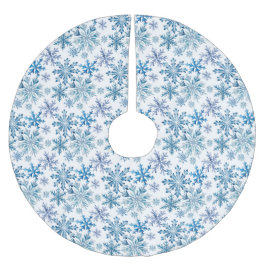 Aquarell-Schneeflocken-Muster Polyester Weihnachtsbaumdecke