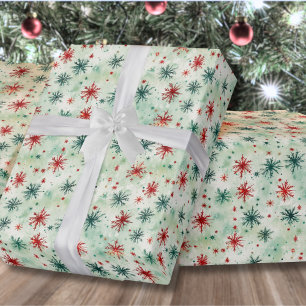 Aquarell-Schneeflocken-Weihnachten Geschenkpapier