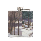 Aquarell-Schneelandschaft-Hochzeit Flachmann (Rückseite)
