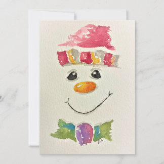 Aquarell-Schneemann-Feiertagskarten Feiertagskarte