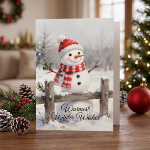Aquarell-Schneemann Herzlichste Wintergrüße Feiert Karte