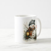 Aquarell-Schneemann, Laterne & Kardinal Kaffeetasse (VorderseiteRechts)