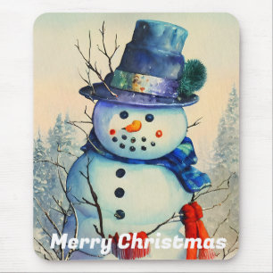 Aquarell-Schneemann-Mauspad Mousepad