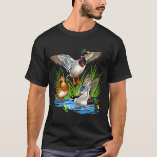 Aquarell-Schneemann mit Waschbären und Vögeln T-Shirt