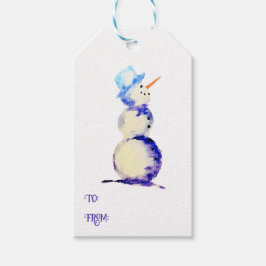 Aquarell-Schneemann-Weihnachts-Geschenkanhänger Geschenkanhänger