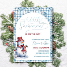 Aquarell-Schneemann-Winter-Junge-Baby-Party