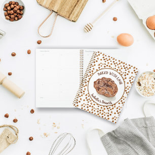 Aquarell-Schokoladen-Chip-Kekse mit Liebe gebacken Planer