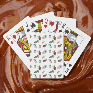 Aquarell-Schokoladen-Erdbeeren-Aufkleber Spielkarten