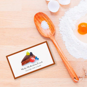 Aquarell-Schokoladenkuchen-Bäckerei  Visitenkarte