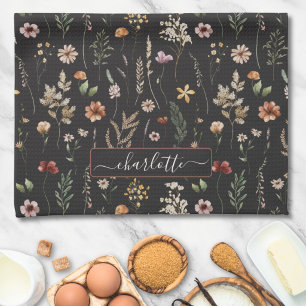 Aquarell Schön Floral Wilde Blumen Muster  Geschirrtuch
