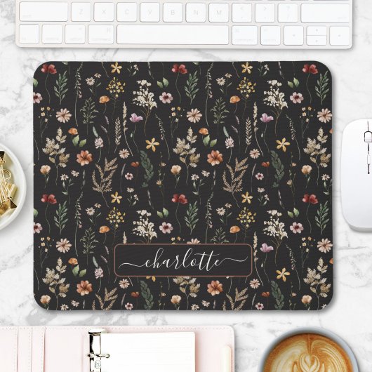 Aquarell Schön Florales Wildblumen Muster Mousepad