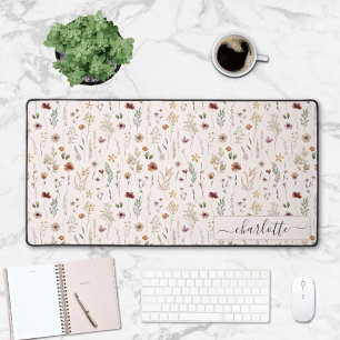 Aquarell Schön Florales Wildblumen Muster  Schreibtischunterlage