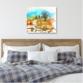 Aquarell | Schön gestrichene Bäume Canvas drucken Leinwanddruck (Insitu (Schlafzimmer))