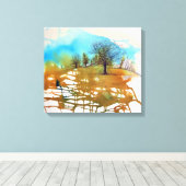 Aquarell | Schön gestrichene Bäume Canvas drucken Leinwanddruck (Insitu (Holzboden))