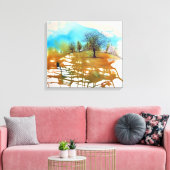 Aquarell | Schön gestrichene Bäume Canvas drucken Leinwanddruck (Insitu (Wohnzimmer))