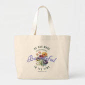 Aquarell-Schöne-Schrift-Blumen Jumbo Stoffbeutel (Vorne)