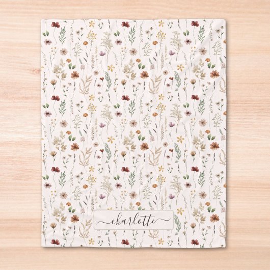 Aquarell Schönes Wildblumen-Blumenmuster Fleecedecke