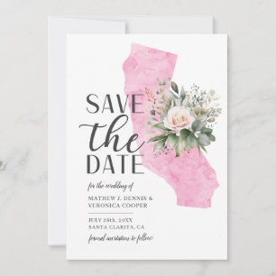 Aquarell Schrift Kalifornien Destination Hochzeit Save The Date