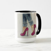 Aquarell-Schuhe u. Kaffee Tasse (VorderseiteRechts)