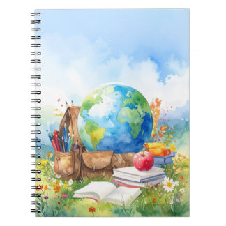 Aquarell-Schulbeginn-Notizbuch Notizblock