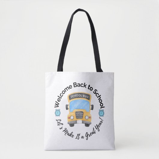 Aquarell-Schulbus-Tasche Tasche (Vorderseite)