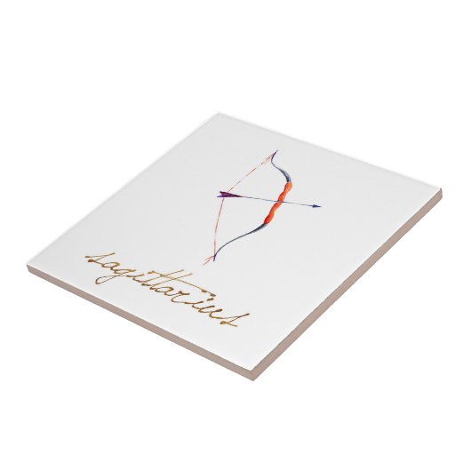 Aquarell-Schütze-Bogen u. Pfeil Fliese (Seite)