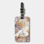 Aquarell-Schwan Gepäckanhänger (Vorderseite vertikal)