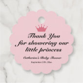 Aquarell Schwanensee Pink Lotus Florale Babydusche Geschenkanhänger (Rückseite)