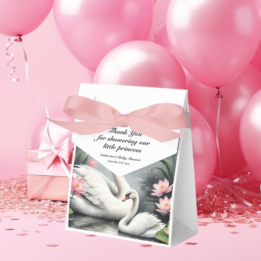 Aquarell Schwanensee Pink Lotus Florale Babydusche Geschenkschachtel