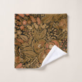 Aquarell, schwarz-braun, blumenschwarz, Muster sch Badhandtuch Set (Waschlappen)