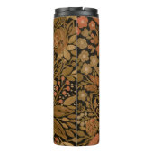 Aquarell, schwarz-braun, blumenschwarz, Muster sch Thermosbecher (Rückseite)