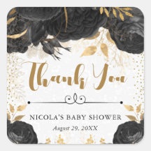 Aquarell Schwarz und Gold Blume Kinderdusche