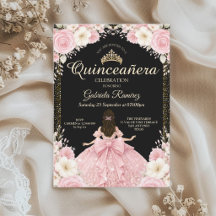 Aquarell Schwarz und Rosé Goldene Tiara