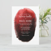 Aquarell-schwarze Hochzeits-Einladung Einladung (Stehend Vorderseite)