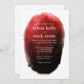 Aquarell-schwarze Hochzeits-Einladung Einladung (Vorne/Hinten)