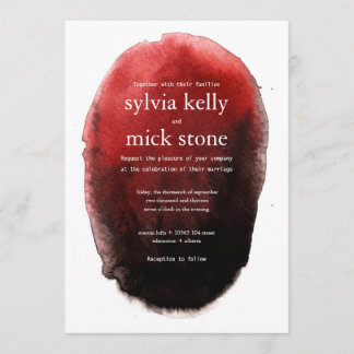 Aquarell-schwarze Hochzeits-Einladung Einladung