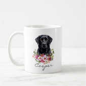 Aquarell schwarzer Labrador Retriever Kaffeetasse (Links)